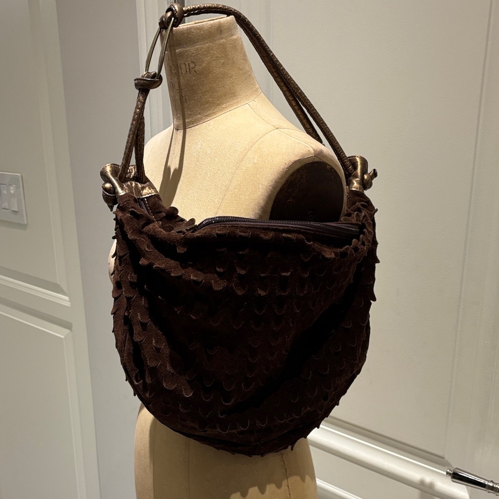 Suede Brown Shoulder Bag